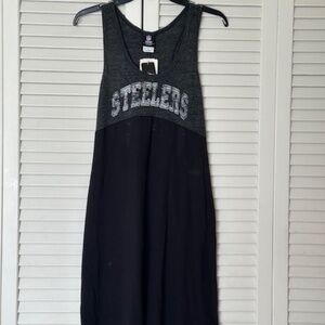 (NWT)  NEW WOMEN'S NFL APPAREL BLACK SLEEVELESS NIGHT SHIRT, SIZE: MEDIUM